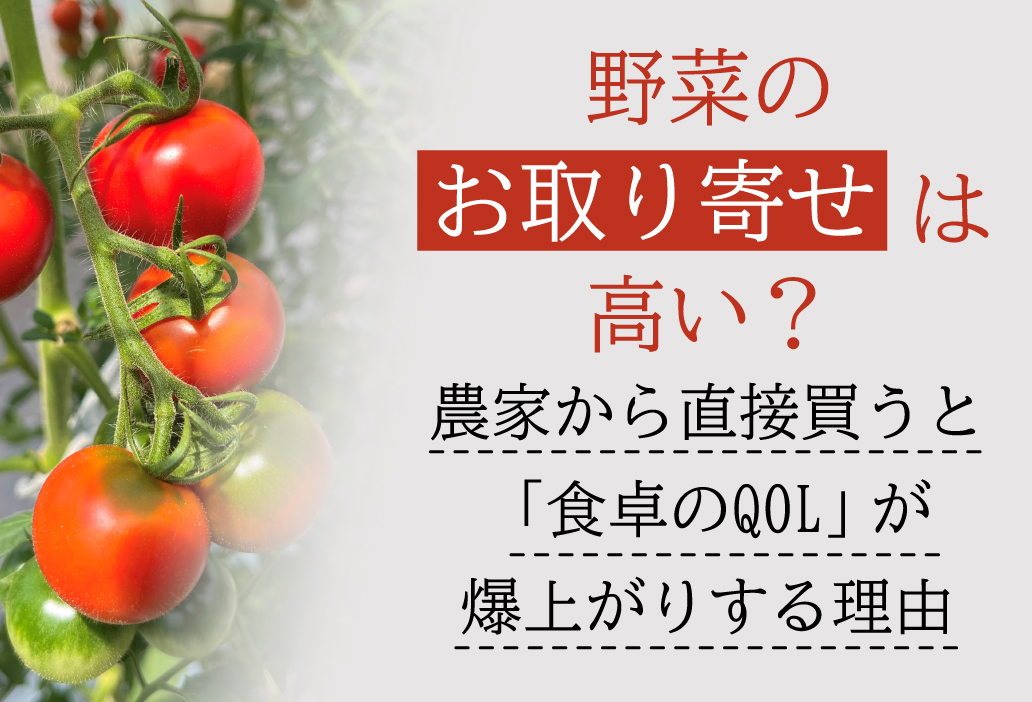 野菜のお取り寄せは高い？農家から直接買うと「食卓のQOL」が爆上がりする理由
